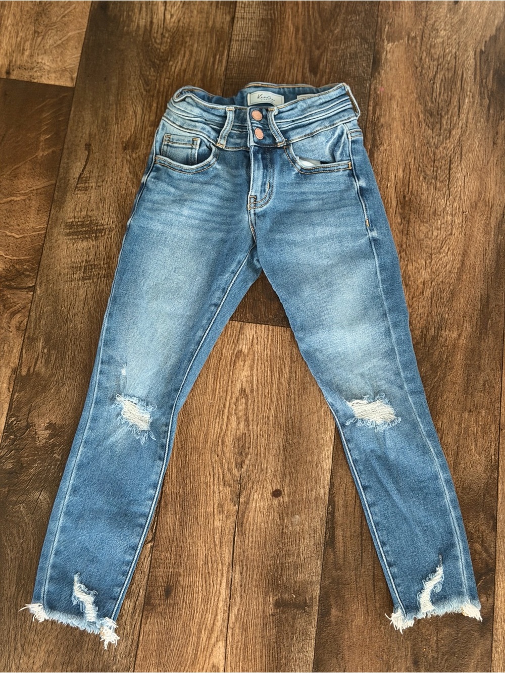 KanCan Medium Blue Distressed Skinny Kids Jeans
